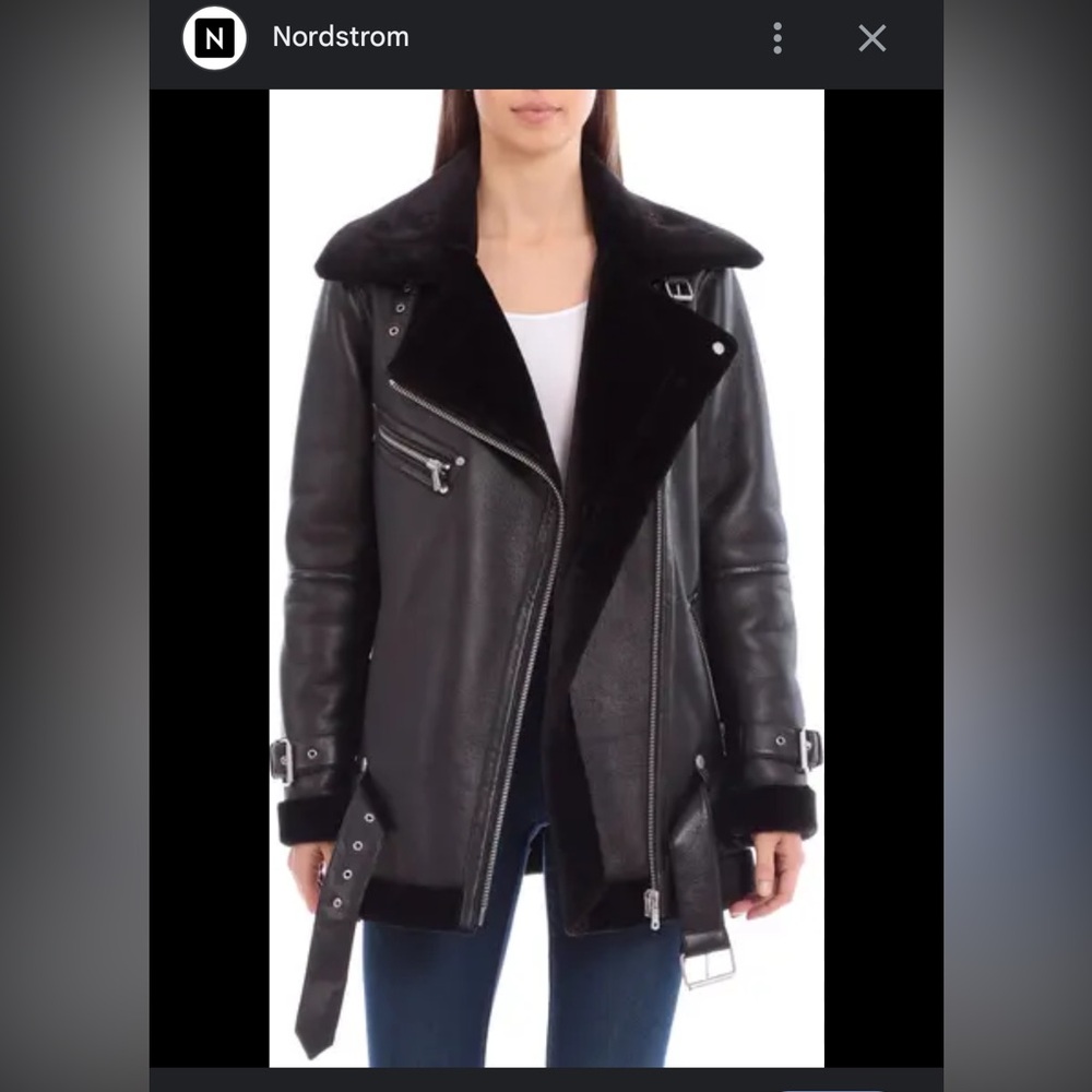Avec Les Filles Sherpa-Trim Moto Jacket